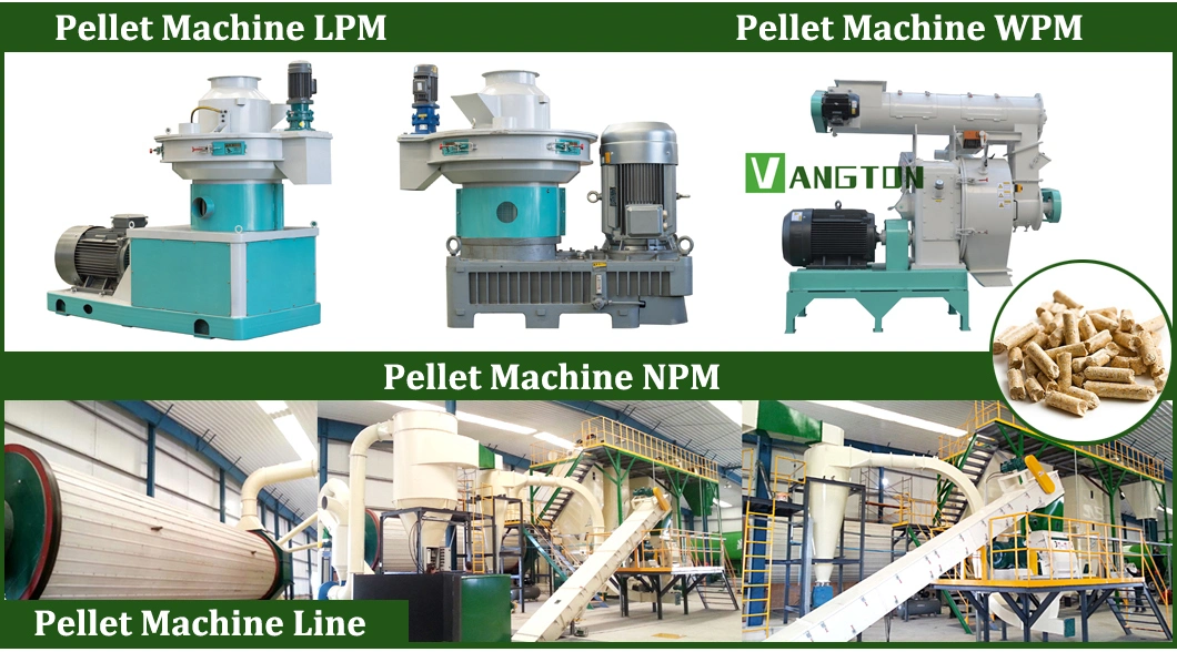 China Supplier/Manufacturers with Output 1000-1500-2000 Kg/H 1-1.5t 2-2.5-3-4ton Ring Die Straw Sawdust Rice Husk Biomass Pellet Machine for Making Wood Pellets